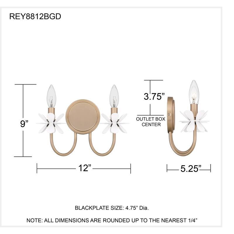 Remy 2-Light Bronze Gold Wall Sconce