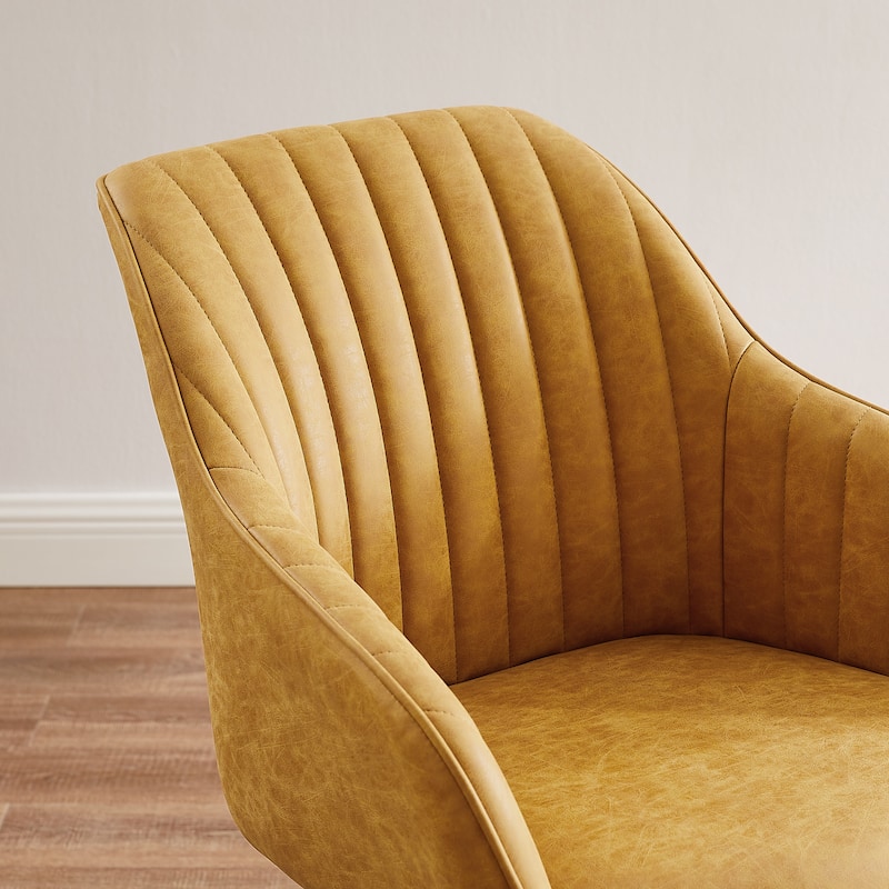 Art Leon Classical Swivel Office Accent Chair with Wood Legs