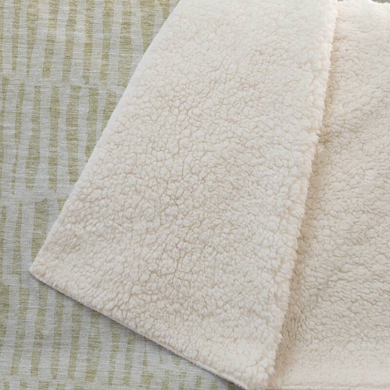 Premium Machine Washable Contemporary Geo Sherpa Throw Blanket