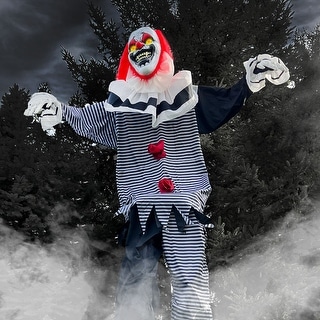 Haunted Hill Farm 15-ft. Animatronic Clown with Lights and Sound, Outdoor Halloween Decoration