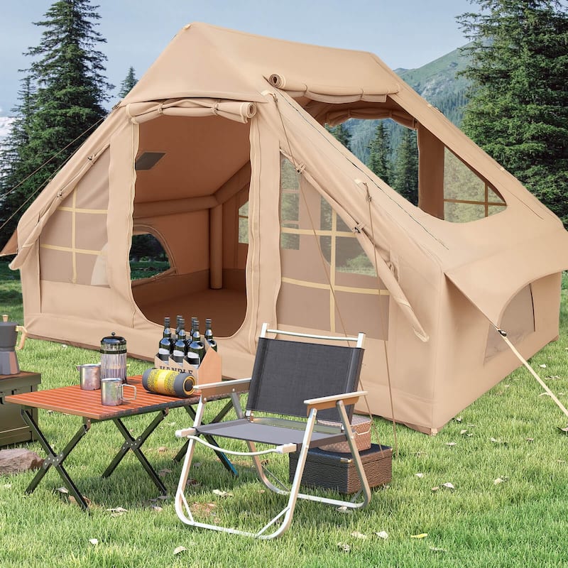 Costway 4-6 People Inflatable Tent with 4 Mesh Screen Windows 2 Doors - See Details