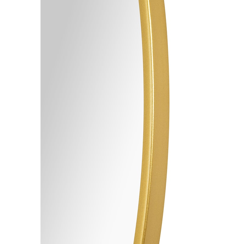 Round Framed Wall Mirror - 30" - Gold