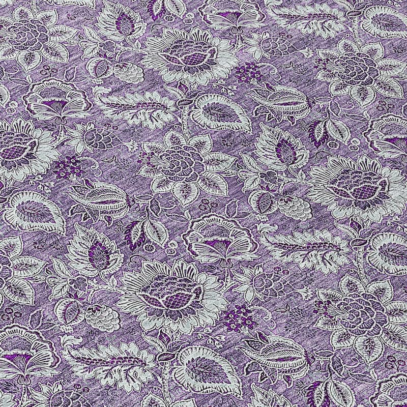 Machine Washable Indoor/ Outdoor Chantille Floral Rug