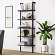 preview thumbnail 1 of 81, Nathan James Theo 5-Shelf Ladder Bookcase Wood with Metal Frame