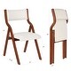 preview thumbnail 24 of 27, Set of 2 Upholstered Folding Dining Chair, Wood Frame Dining Table Guest Chair, Living Room Lounge Chair, Studio Business Chair