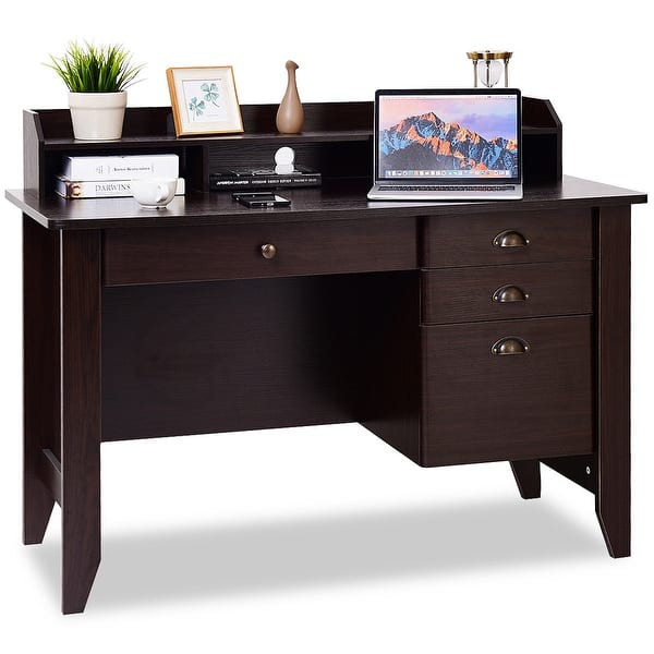 slide 2 of 10, Costway Computer Desk PC Laptop Writing Table Workstation Student