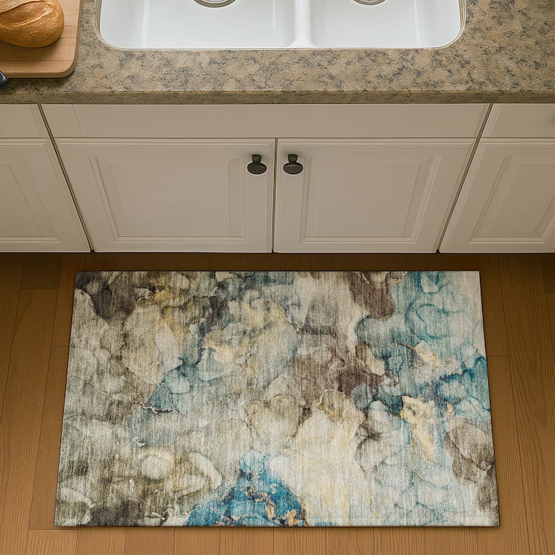 Premium Washable Super Soft Modern Chic Mayfield Rug - Brown - 1'8" x 2'6"