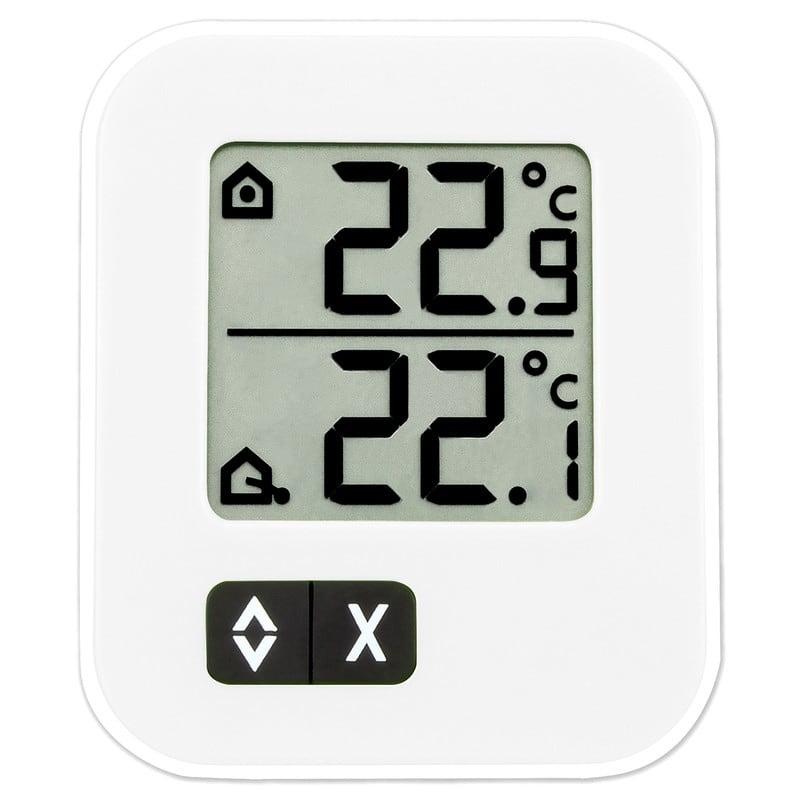 TFA Small White Digital Indoor & Outdoor Thermometer
