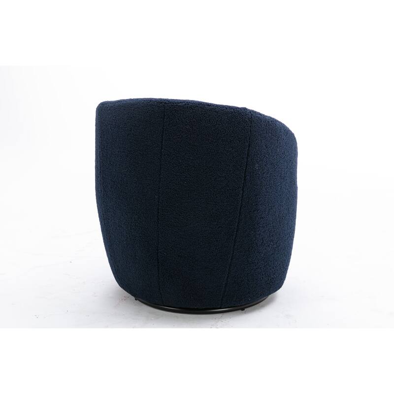 25.60" Swivel Barrel Chair, Modern Small Single Sofa Chair Comfy Round Upholstered Armchair for Living Room Bedroom
