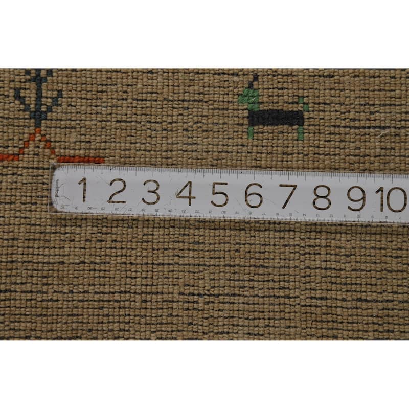 Hand Knotted Oriental 100% Wool Carpet Tribal Animal Pictorial Multi-Colored Gabbeh Area Rug - 7' 8'' X 5' 6''