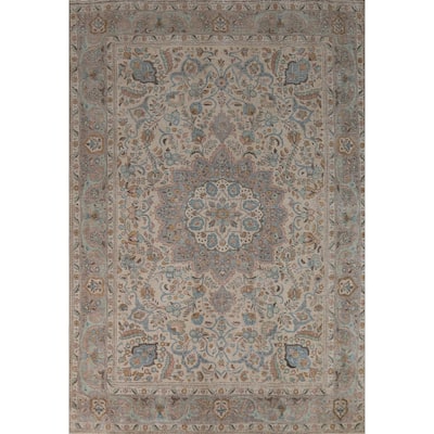 Medallion Tabriz Persian Area Rug Handmade Living Room Wool Carpet - 8'4"x 11'7"