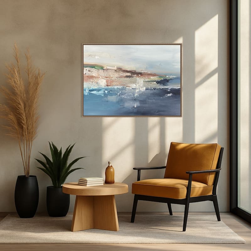 European Coastal Abstract No. 1 by Ethan Harper Framed Canvas Wall Art Print