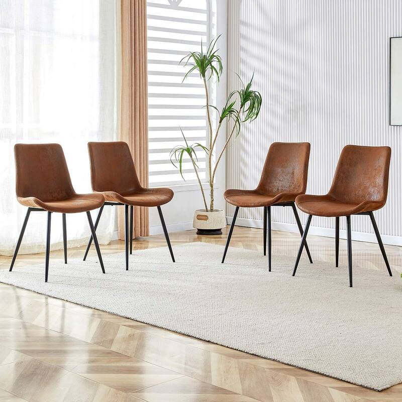 Modern Dining Room Kitchen Dining Chair with Black Metal Legs