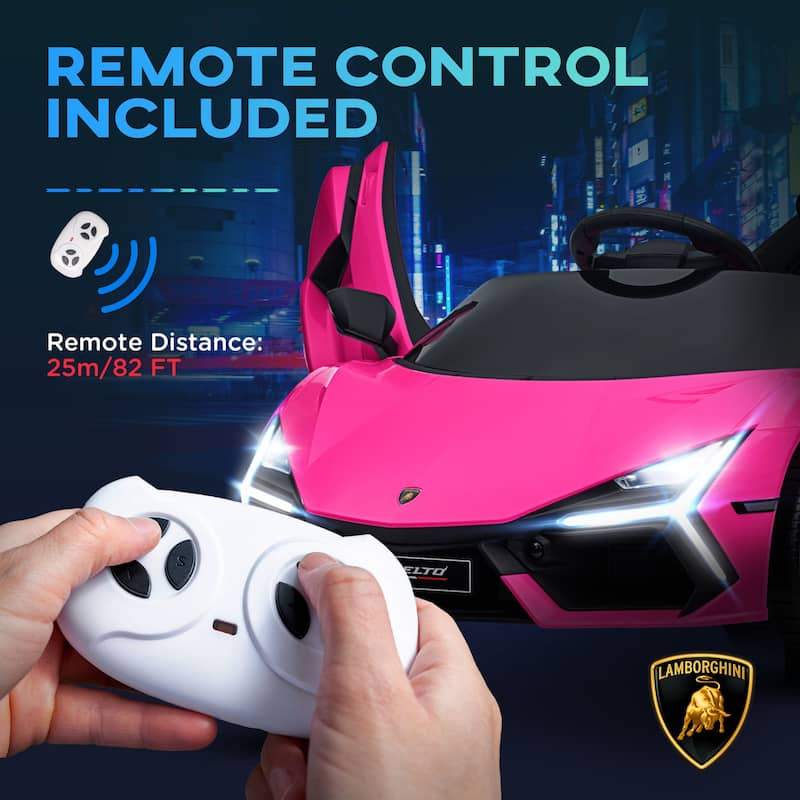 Kids Car Battery Powered Electric Car with Butterfly Doors, Pink Electric Vehicle with Remote Control