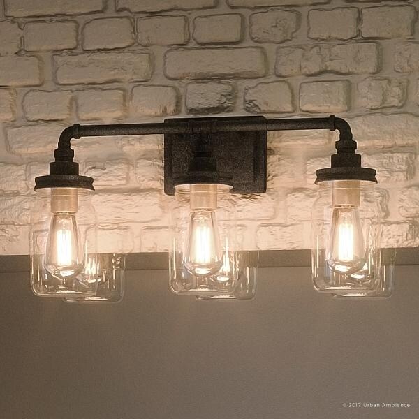 Shop Luxury Industrial Bathroom Light 11 H X 21 5 W With Shabby