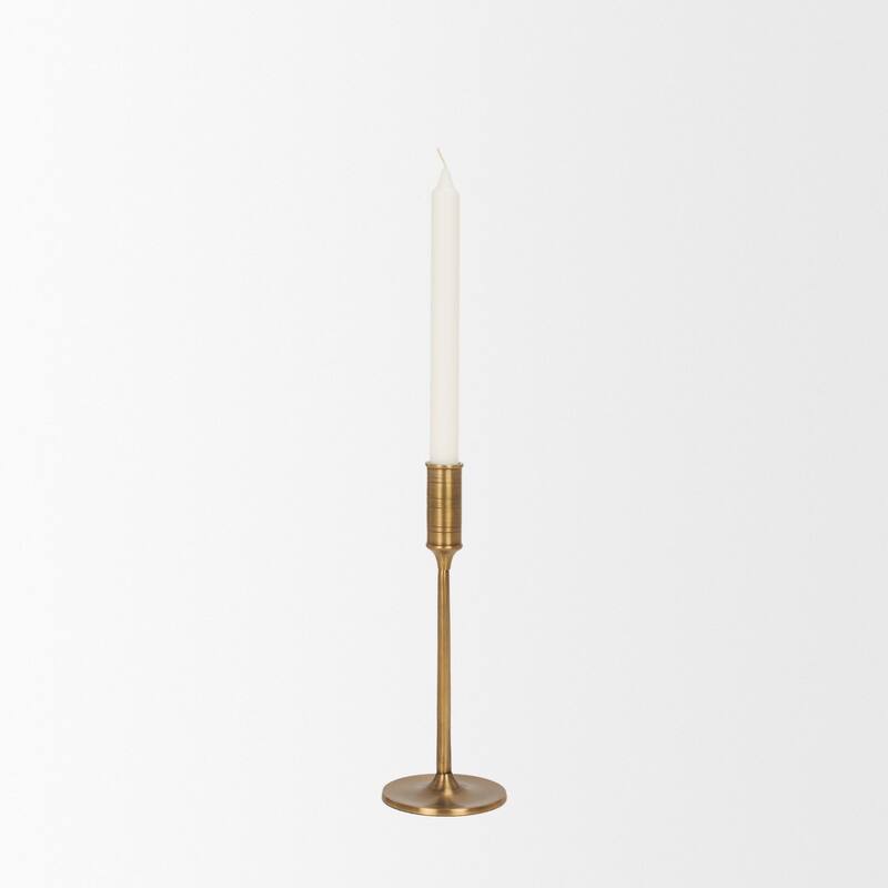 Chantria Large Solid Natural Brass Adjustable Taper Candle Holder