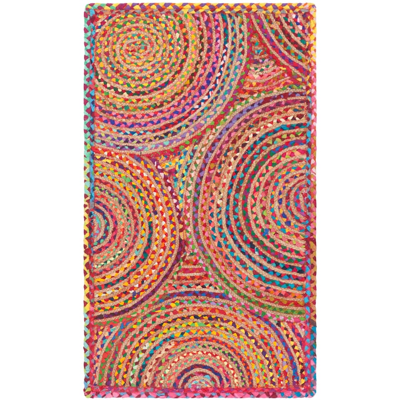 SAFAVIEH Handmade Cape Cod Mariam Coastal Jute Rug - 2'3" x 4' - Red/Multi