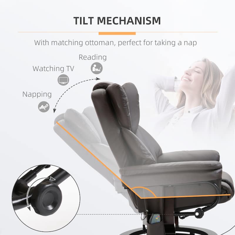 Massage Recliner Chair With Ottoman Footrest