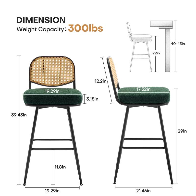 26"/29" Counter Height Swivel Bar Stools Set of 2/3/4