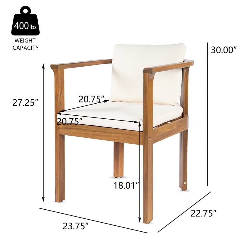 Christopher Knight Home - 7-Piece Outdoor Acacia Wood Dining Set with Curved Arm Chairs & 71" Expandable Dining Table