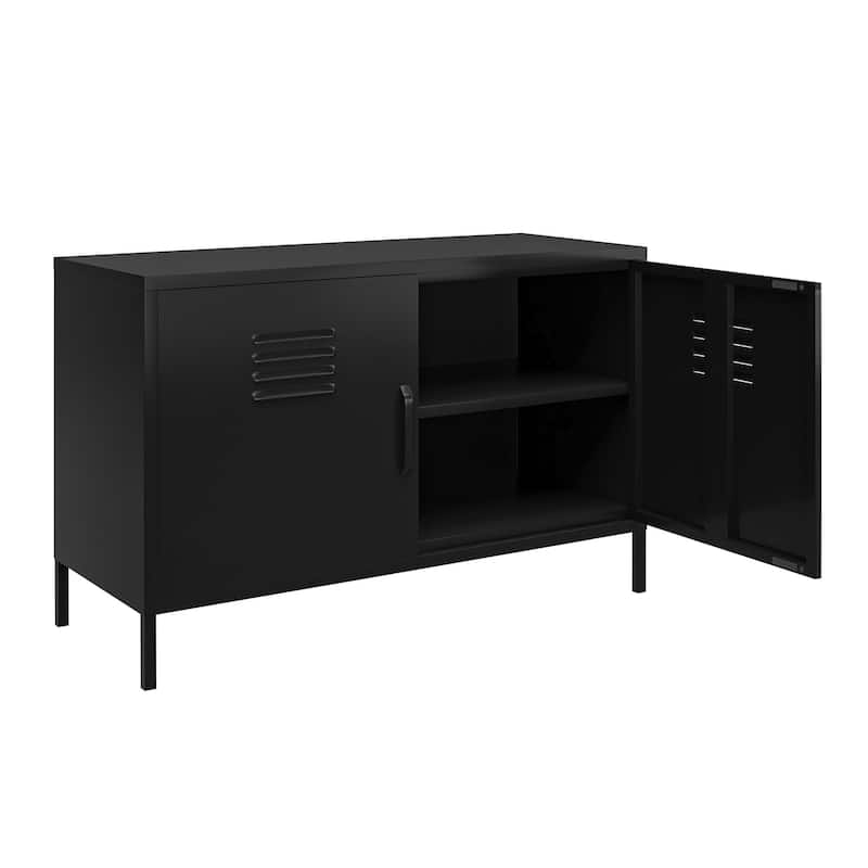 Systembuild Evolution Bonanza 2 Door Metal Locker Accent Cabinet - Black