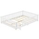 preview thumbnail 10 of 12, White Full Size Pine Wood Floor Bed with Safety Guardrails and Door for Kids