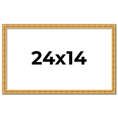24x14 Frame Gold Real Wood Picture Frame Width 1 inches | Interior