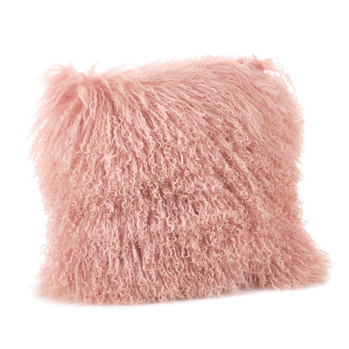 Hot Pink Double-Sided Mongolian Tibetan Lamb Fur Pillow/Cushion