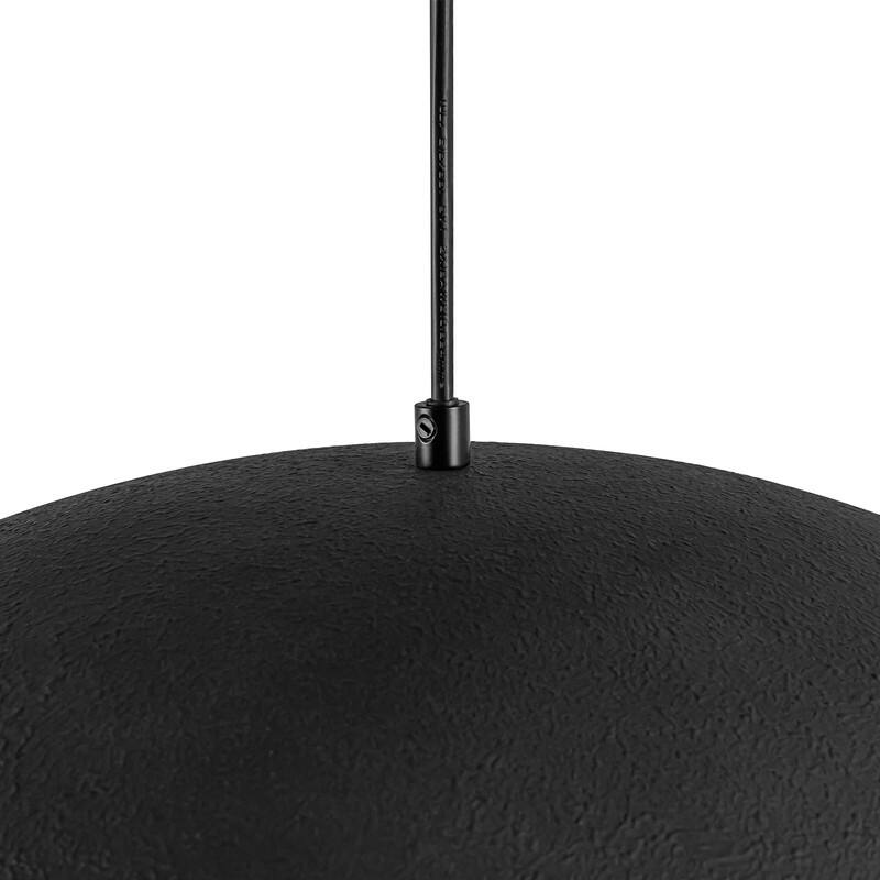 Farmhouse Industrial Single Black Dome Pendant Light Oversized Bowl-Shape Chandelier
