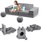 preview thumbnail 22 of 26, 12-Piece Modular Kids Play Sofa: Convertible Toddler Couch and Sectional Sofa for Creative Play, Reading, and Sleeping Grey