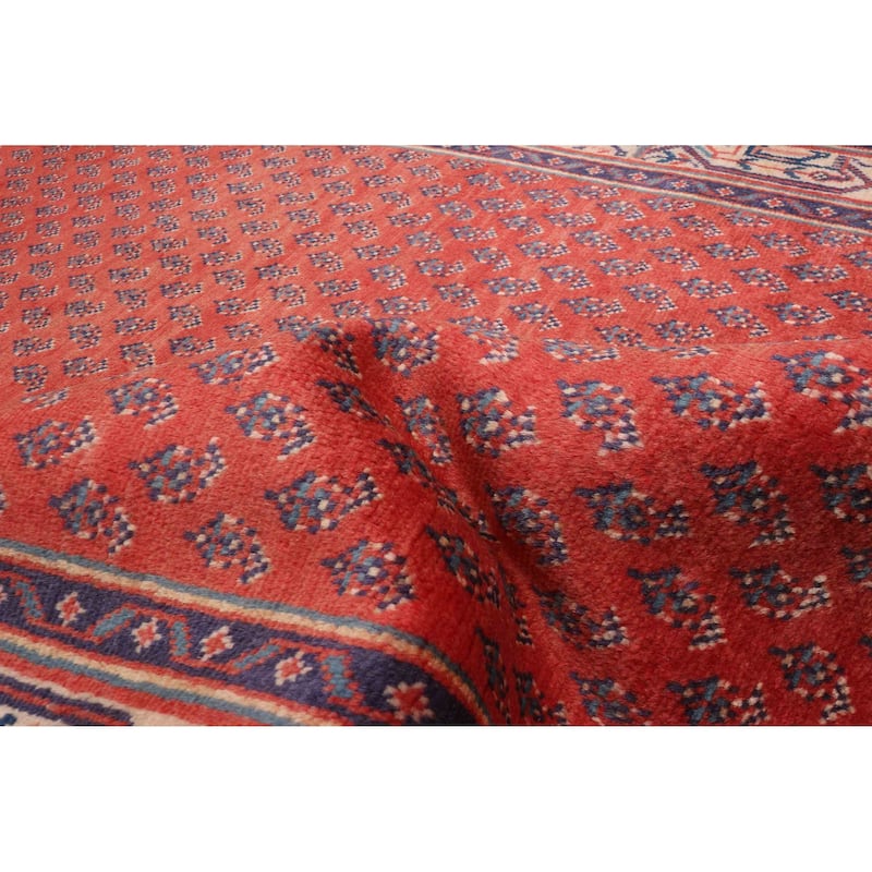 ECARPETGALLERY Hand-knotted Andelz Red Wool Rug - 3'4 x 9'5