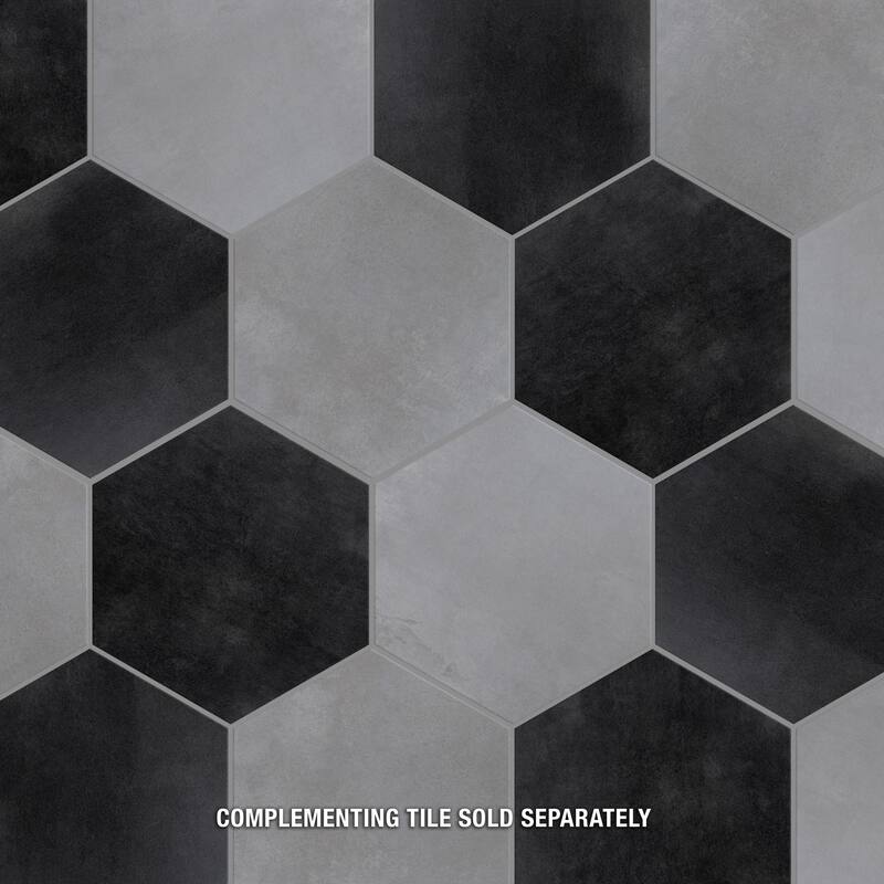 Merola Tile Industrial Hex Silver 8-1/2" x 9-7/8" Porcelain Floor and Wall Tile