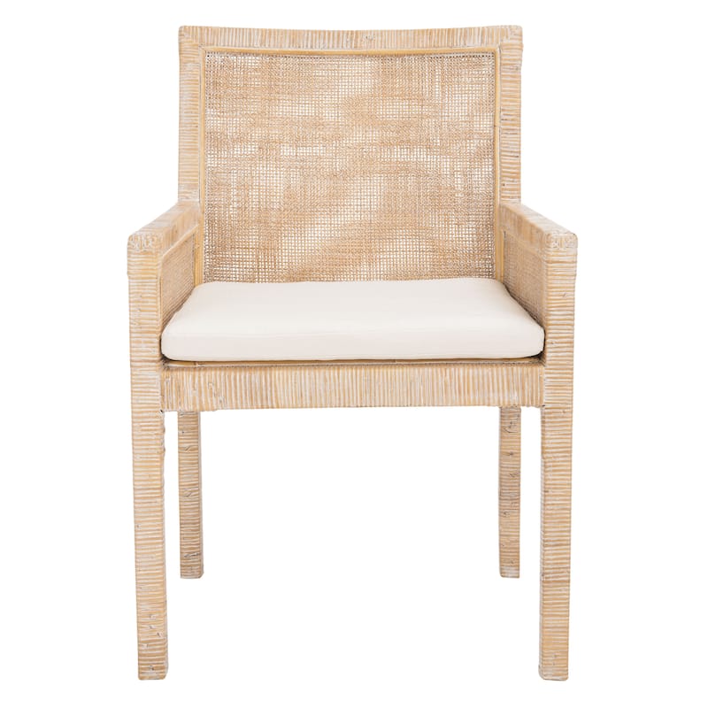 SAFAVIEH Almira Coastal Accent Chair with Cushion - 22.8" W x 22.4" L x 34.6" H - 23Wx22Dx35H