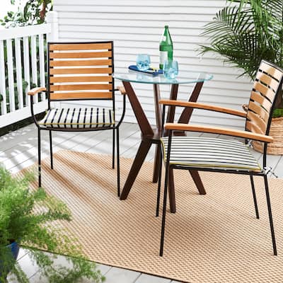 Sunbrella Lido Indigo Indoor/ Outdoor Chair Pad Set (Set of 2)