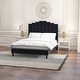 preview thumbnail 32 of 55, Tufted Upholstered Platform Bed with Sturdy Center Legs and Elegant Headboard for Bedroom by HULALA HOME