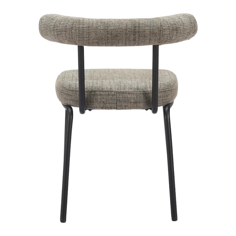 HomeRoots Set of Two Green and Black Upholstered Chenille Open Back Dining Side Chairs - 23' X '29.9' X '23