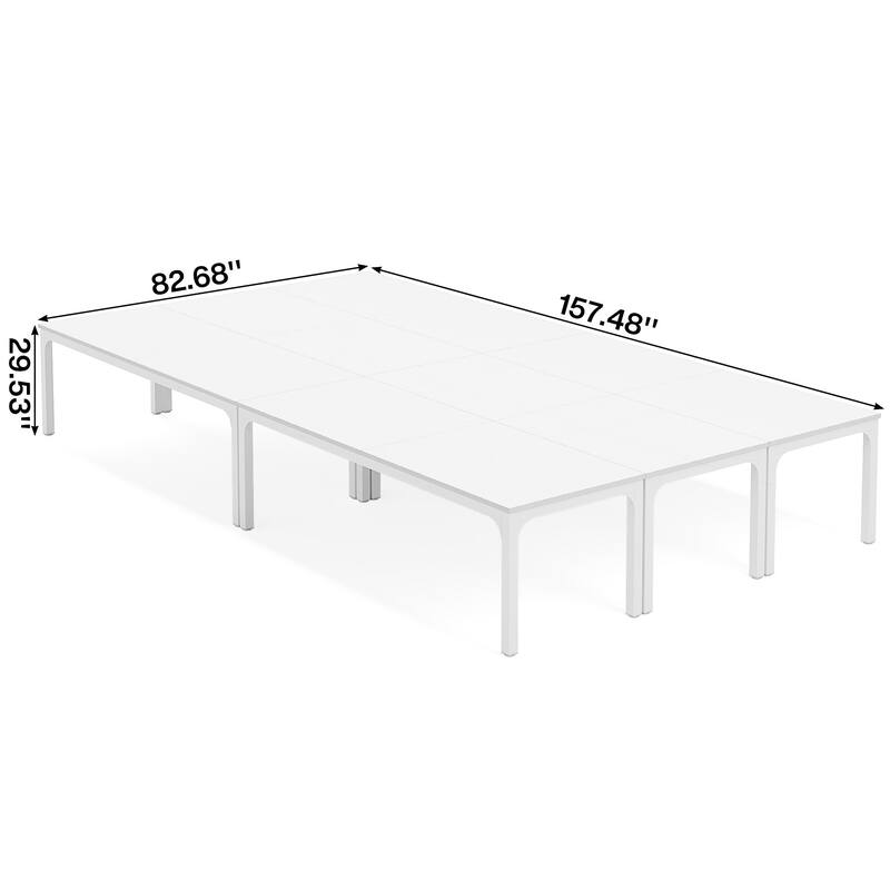 78.74" Large Rectangle Conference Table, Office Meeting/Seminar/Business Table Desk for Office Boardroom & Meeting Room