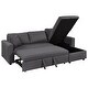 preview thumbnail 6 of 8, L-shape Sectional Sofa Modern Convertible Upholstered Twin Sofa Bed Sleeper with Storage Sofa Chaise and 2 Tossing Cushions