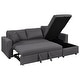 preview thumbnail 7 of 11, Upholstery Sleeper Sectional Sofa Grey with Storage Space