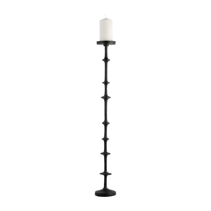Black 36 in. Metal Abacus Floor Pillar Candle Holder