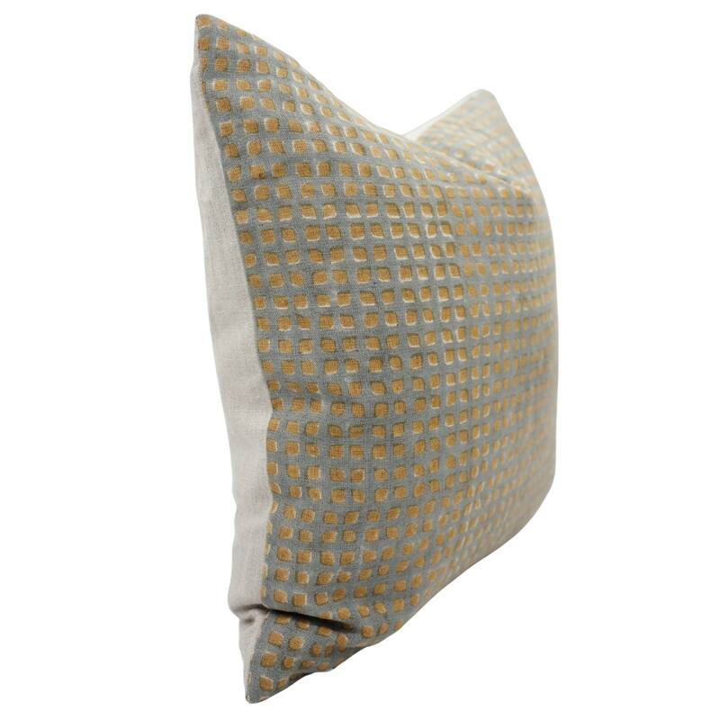 Fabdivine Handmade Block Print Floral Pillow Cover, Soft Pure Linen for Sofa, Alpana