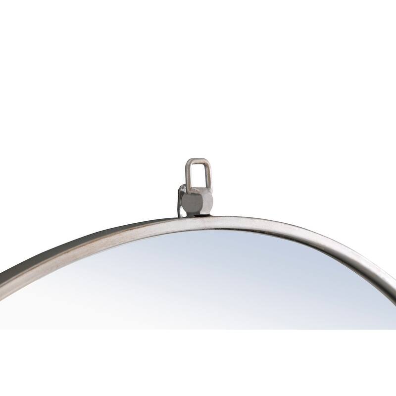 Strick & Bolton Patti Metal 28-inch Round Mirror with Decorative Hook