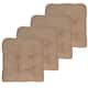 Fluffy Memory Foam Non Slip Chair Pad - Taupe - Set of 4
