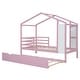 preview thumbnail 5 of 41, Twin Size Solid Wood House Bed with Trundle and Writing Board for Kids