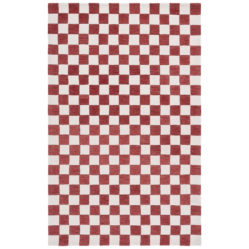 SAFAVIEH Handmade Ebony Gulnur Farmhouse Checkered Wool Rug