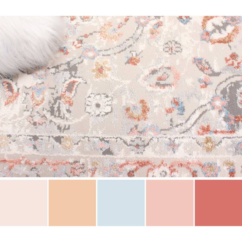 ECARPETGALLERY Machine Made Seline Ivory Area Rug