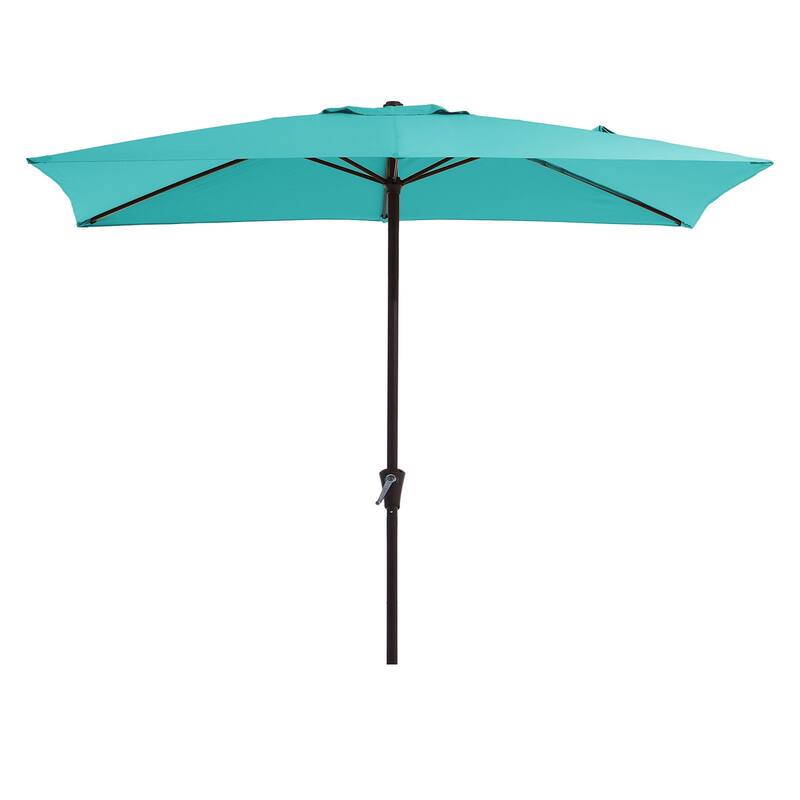 8*10ft Rectangular Patio Market Umbrella with Crank & Tilt，UV-Resistant