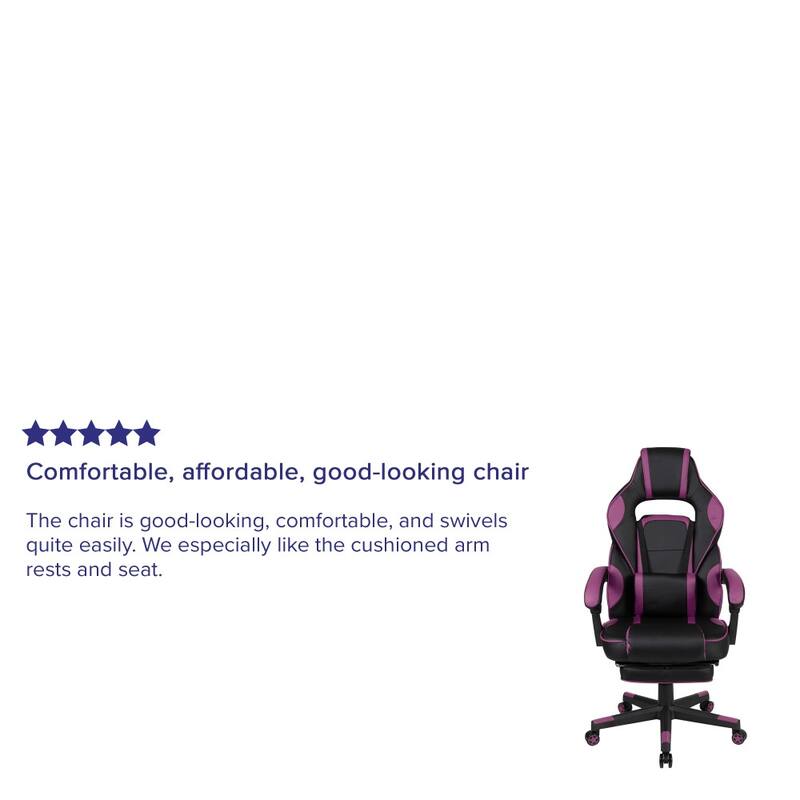 Ergonomic Gaming Chair -Recline Back/Arms, Footrest, Massaging Lumbar
