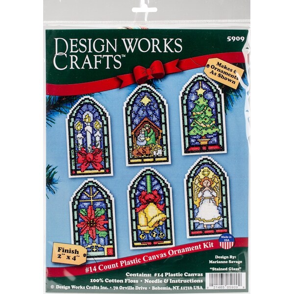 Shop Stained Glass Ornaments Counted Cross Stitch Kit-2"X4 ...