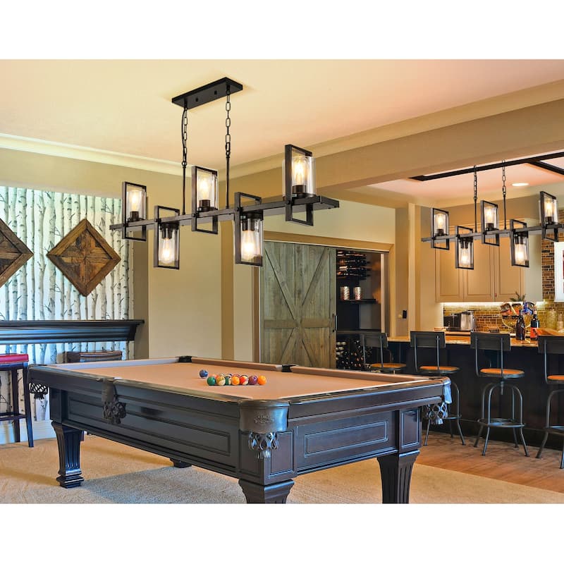 5-light Kitchen Island Pendant Lighting with Bubble Glass Shade Industrial Rustic Chandelier Retro Ceiling Light